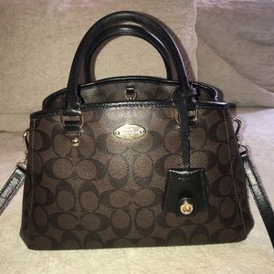 Coach black & brown leather crossbody purse